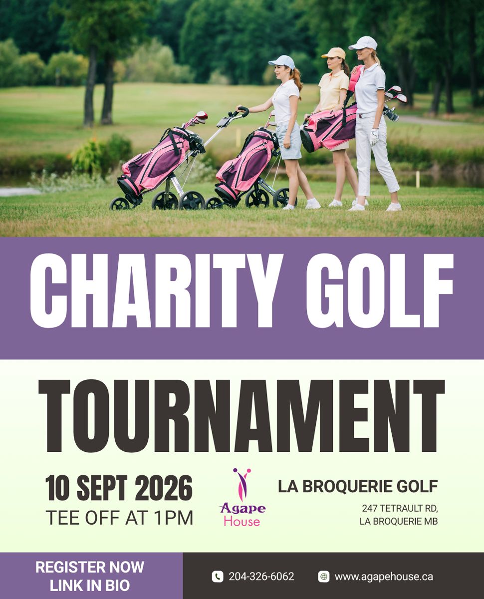 A poster for the annual Agape House Golf Tournament